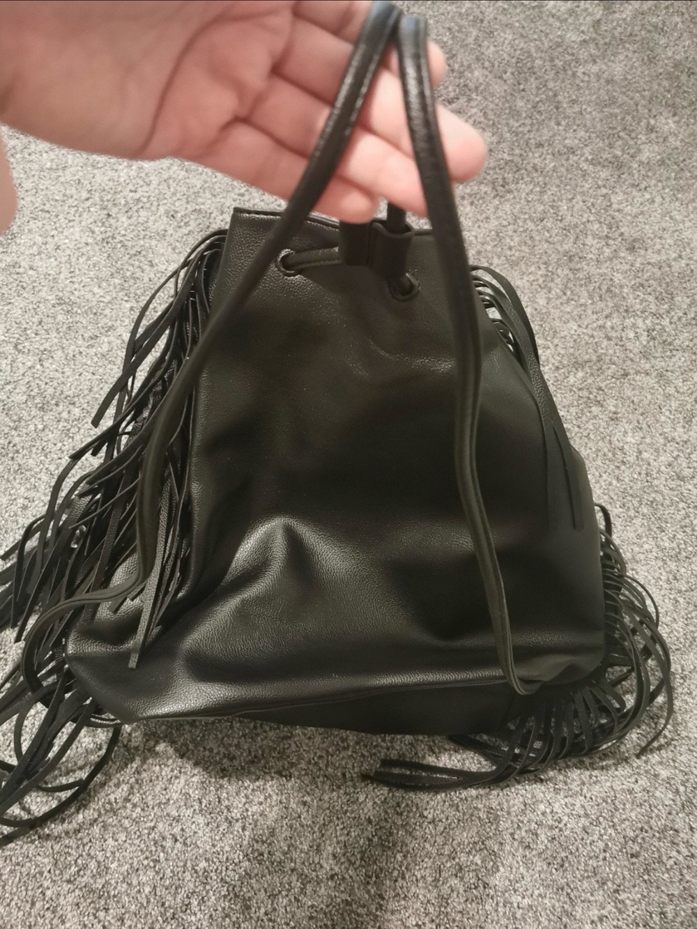 Victoria’s Secret black backpack bag with fringe - Picture 4 of 6